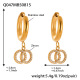 Boucles d'oreilles double anneau doré en zircon Image9