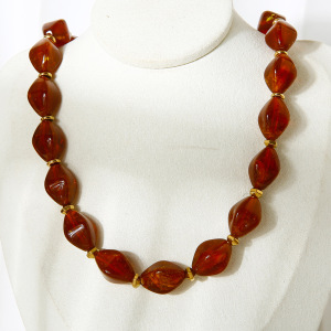 Collier 1 Pièce En Perles Irrégulières En Acrylique Et Hématite Couleur Or h5 Image4