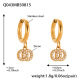 Boucles d'oreilles double anneau doré en zircon Image5