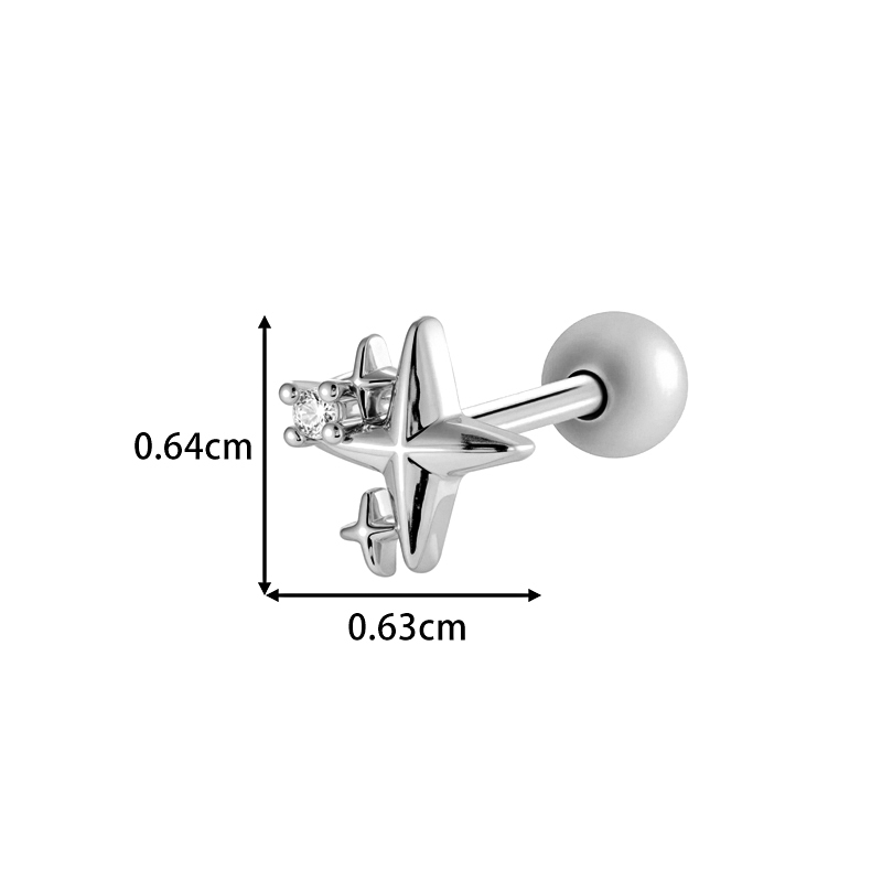 Boucle D'Oreille Piercing En Forme De Cœur Et De Papillon En Cuivre Et Zircon Couleur Or h5Image2
