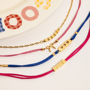 Bracelet À Breloques Pour Femme, Collection Romantique, En Acier Inoxydable, Étanche, Couleur Or (1 Pièce). h5 Image7