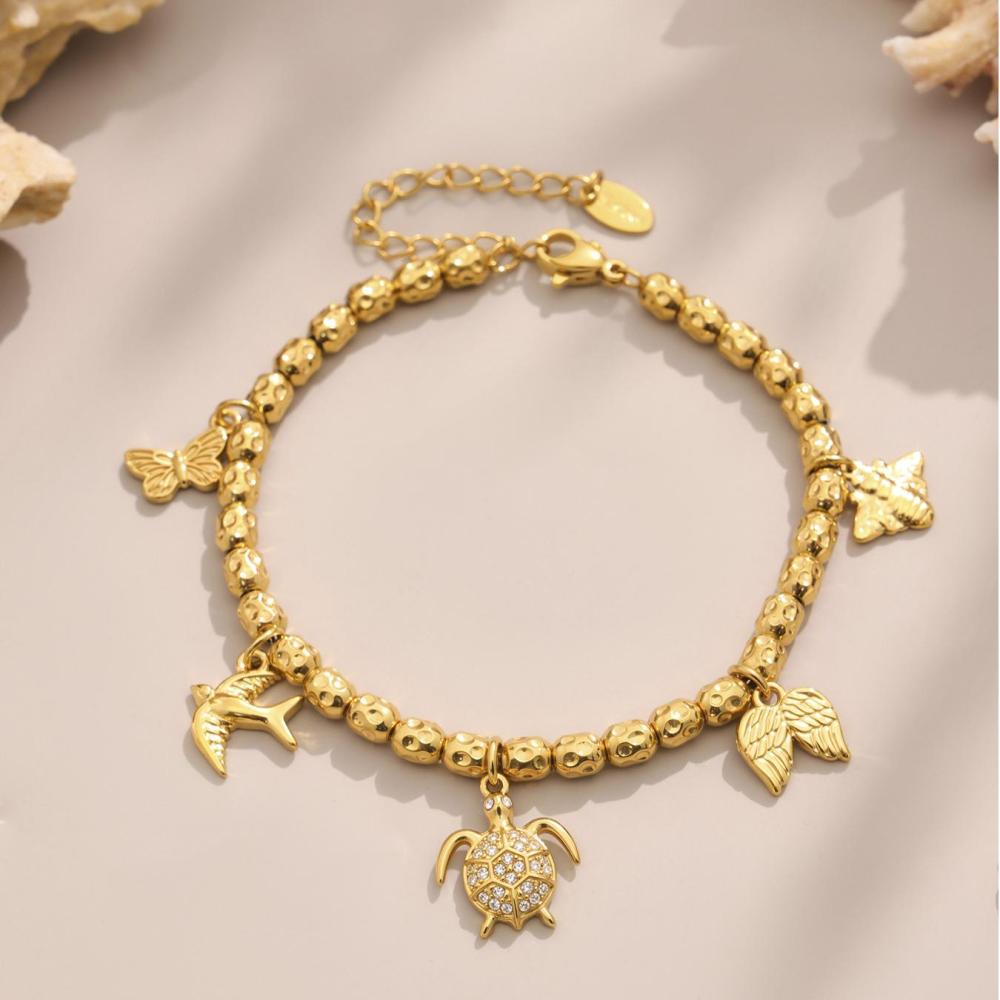 Ensembles De Bijoux De Luxe Pour Femmes, En Acier Inoxydable, Étanches, Couleur Or, Avec Zircon, Motif Animal. Image7
