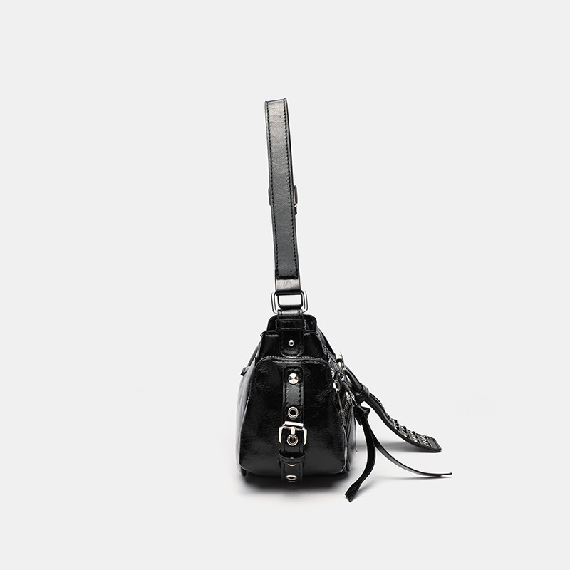 Sac À Bandoulière En Pu Pour Femme, Série Luxueuse, Rivets Punk, 1 Pièce Image4