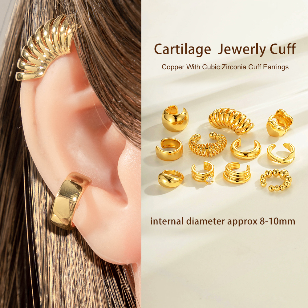 1 Pièce De Manchettes D'Oreilles En Cuivre Doré Et Zircon Image4