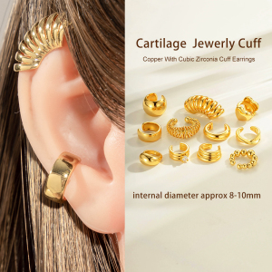 1 Pièce De Manchettes D'Oreilles En Cuivre Doré Et Zircon h5 Image4