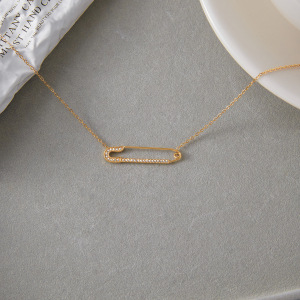 Collier Pendentif Femme Classique En Forme De Trombone, En Acier Inoxydable Étanche, Couleur Or (1 Pièce) h5 Image6