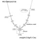 P073-Collier étoile à huit branches en acier et zircon 40+5 cm Image6