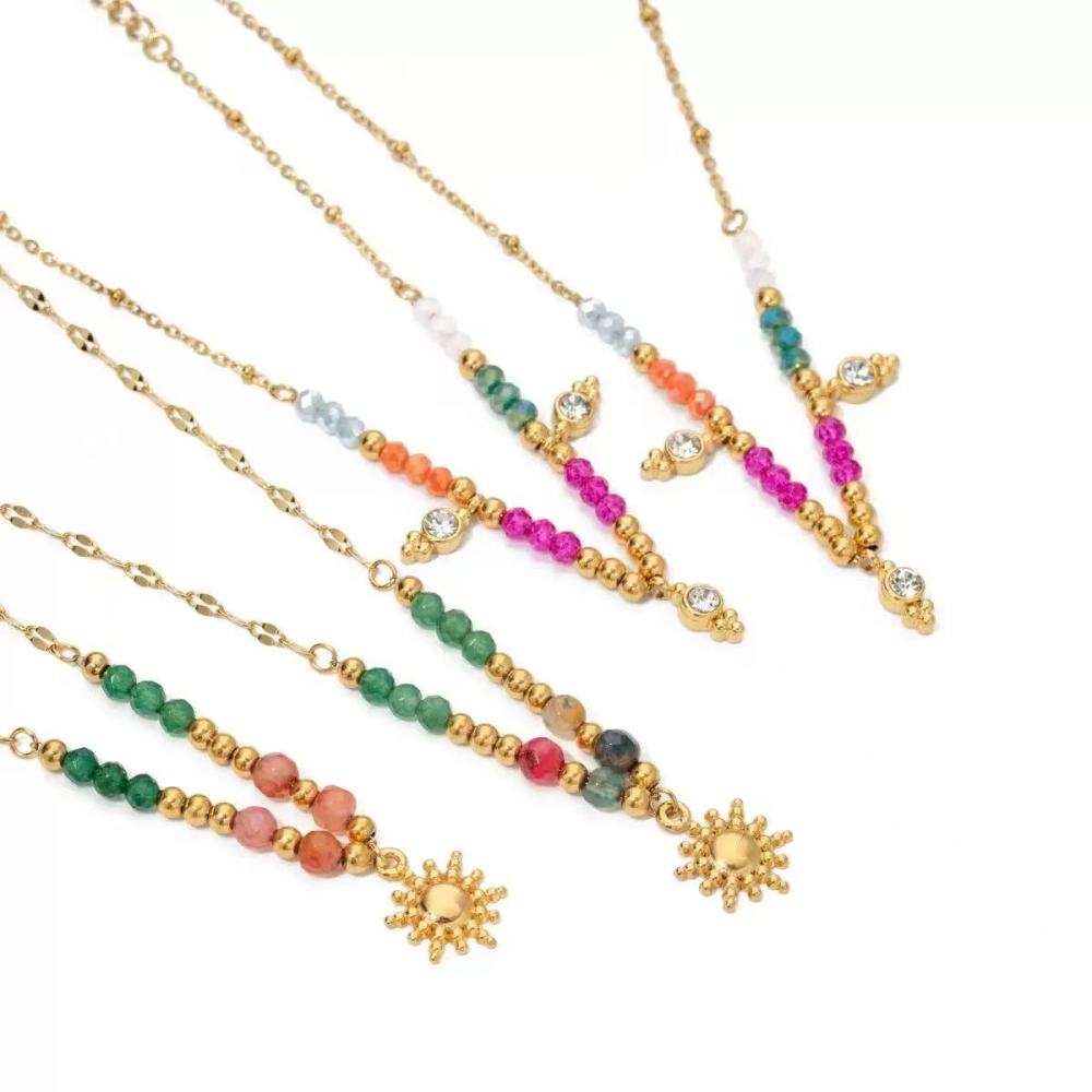 Ensembles De Bijoux Pour Femmes En Acier Inoxydable De Forme Simple Et Irrégulière, Étanches, Couleur Or h5Image6