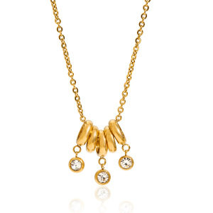Collier Pendentif Femme Luxueux En Acier Inoxydable Doré, Forme Ronde, Étanche (1 Pièce) h5 Image6