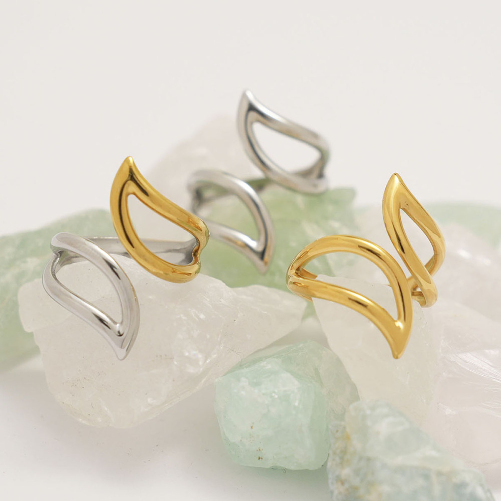 Bague Femme Simple, Forme Irrégulière, En Acier Inoxydable Étanche Image5