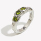 Bague fine à trois zircons - argent vert/Numéro 7 Image5