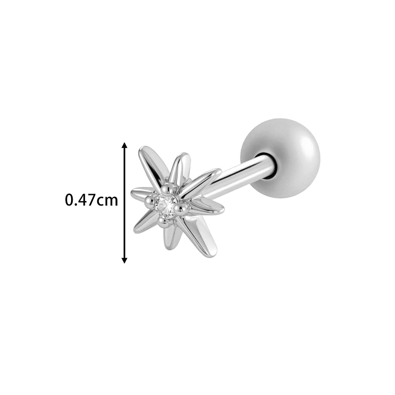 1 Boucle D'Oreille Piercing En Zircon Couleur Cuivre Or Halloween Image2