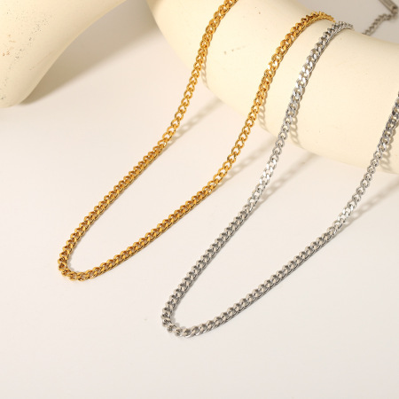 Collier simple en acier inoxydable étanche couleur or (1 pièce) 2