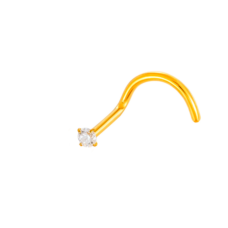 1 Piercing De Nez En Alliage De Titane Avec Zircon Couleur Or 