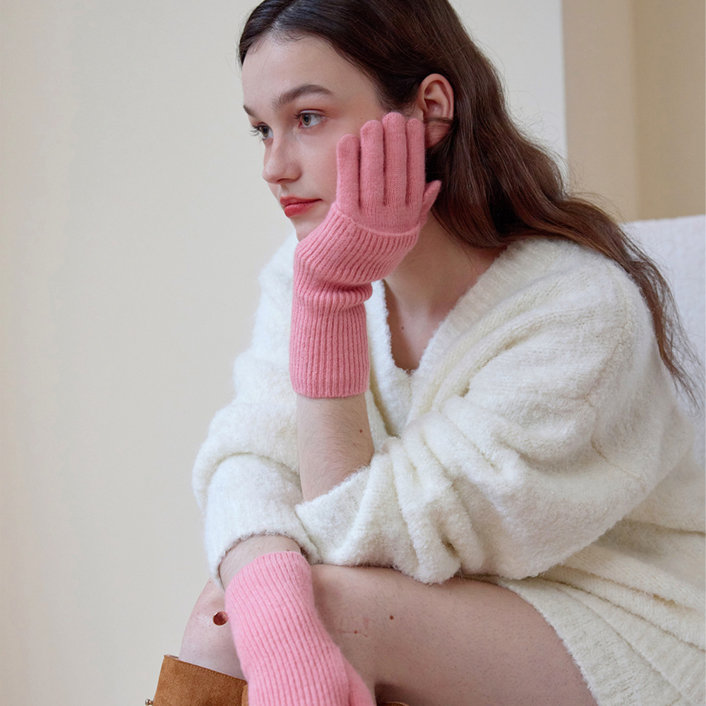 1 Paire De Gants Classiques Sans Doigts En Polyester Pour Femme, Pour Écran Tactile Image3