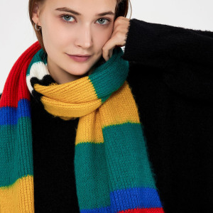 Écharpe D'Hiver Classique En Fibres Synthétiques De Couleurs Mélangées Pour Femme, 1 Pièce h5 Image2
