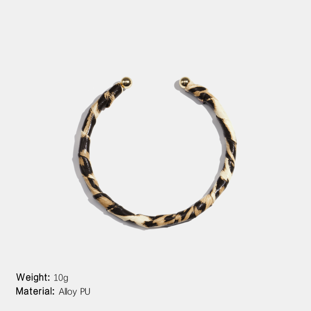 Bracelet Manchette En Alliage De Cuir Léopard Rétro 1 Pièce Image2