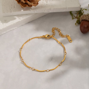 Ensemble Collier Simple En Acier Inoxydable Imperméable Couleur Or h5 Image5