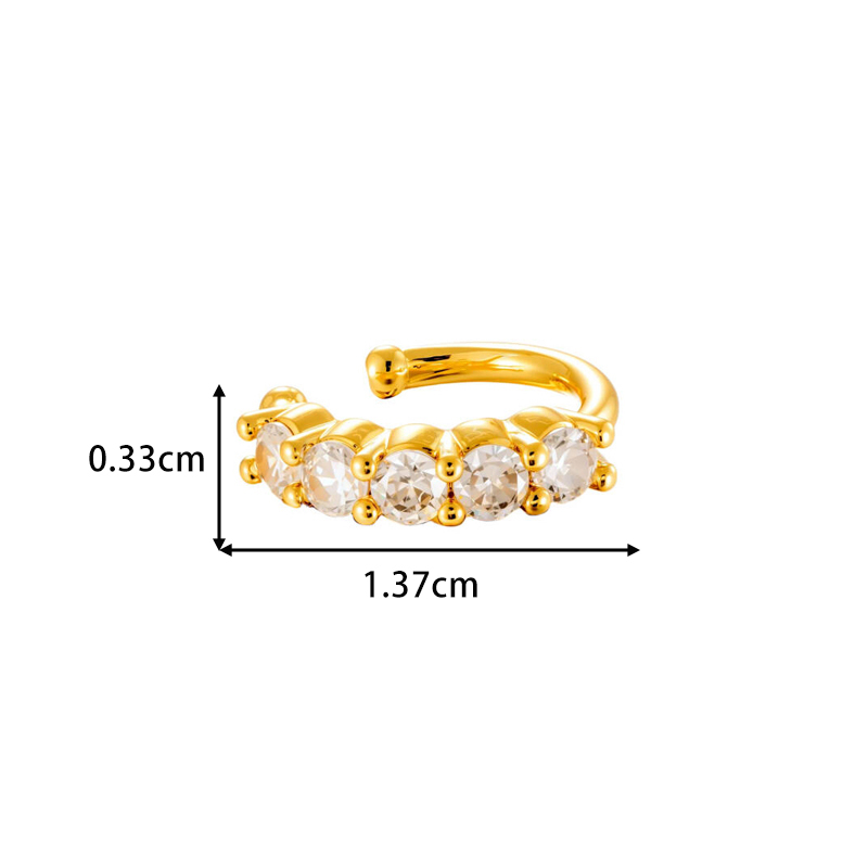 1 Pièce De Manchettes D'Oreilles Serpent En Cuivre Doré Et Zircon h5Image2