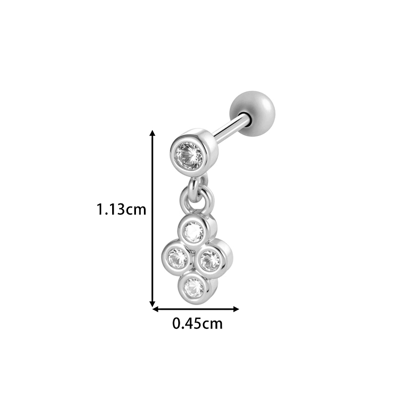 Boucle D'Oreille Piercing Papillon En Cuivre Doré Et Zircon h5Image2