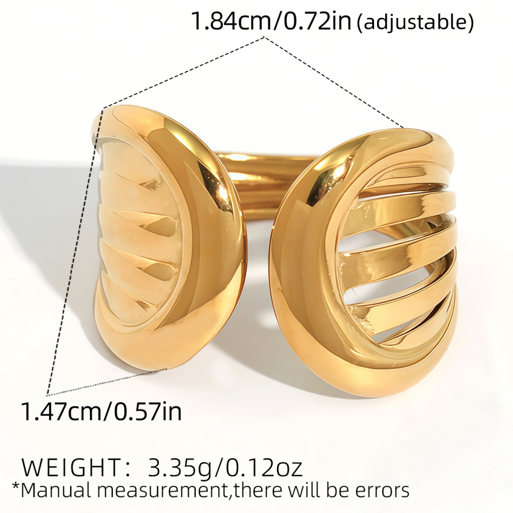 Bague Femme Simple, Forme Irrégulière, En Acier Inoxydable Étanche Image2