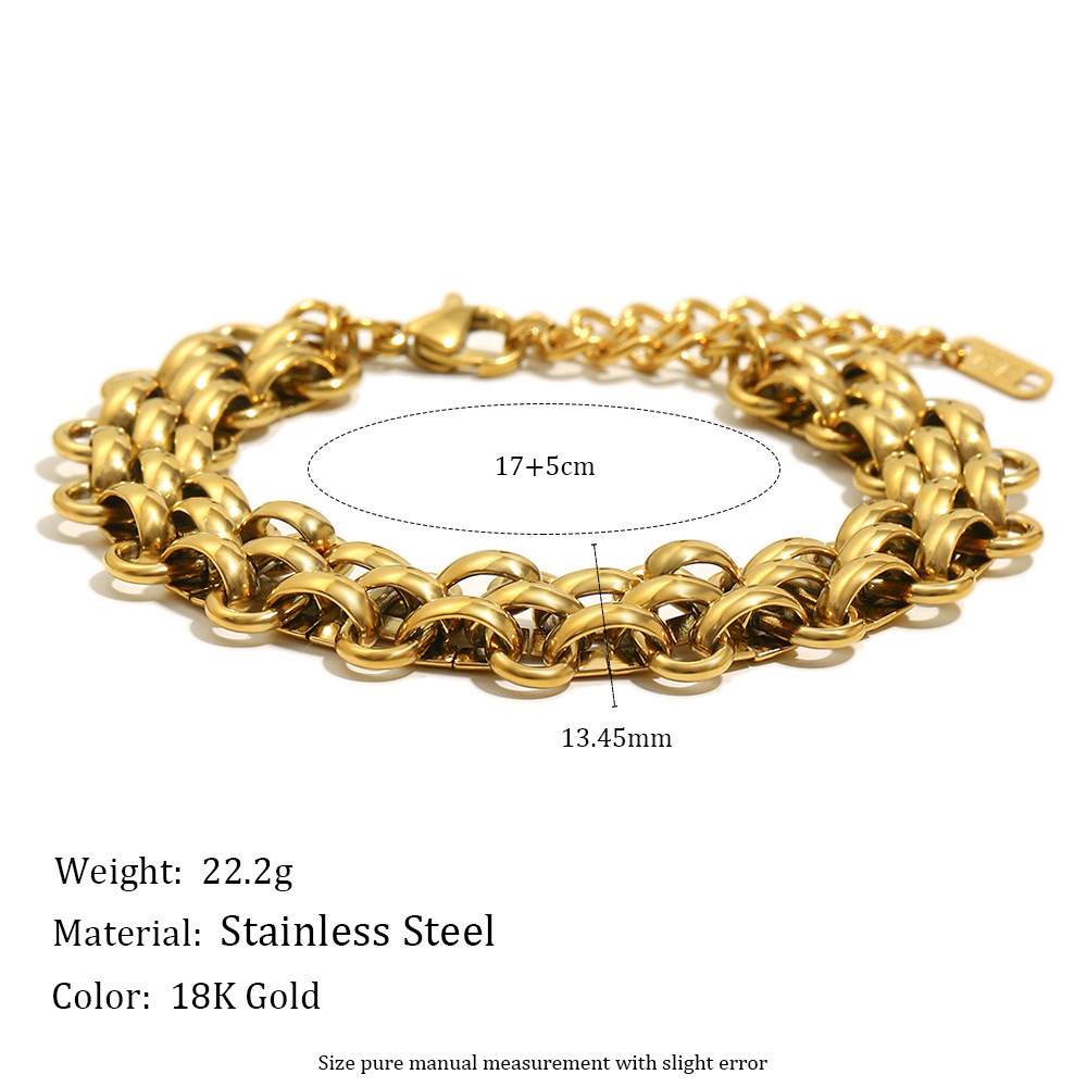 Bracelet Minimaliste En Acier Inoxydable, Étanche, Couleur Or, Pour Femme (1 Pièce). Image2