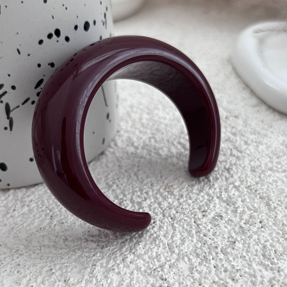 Bracelet Jonc En Résine De Couleur Unie, 1 Pièce 