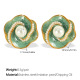 Boucles d'oreilles pendantes en perles blanches et huile verte EH661GNG Image7