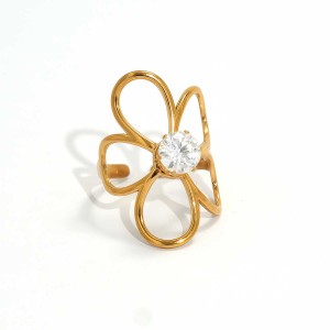 Bague Femme Simple, Collection Daily Flower, En Acier Inoxydable Étanche (1 Pièce). h5 