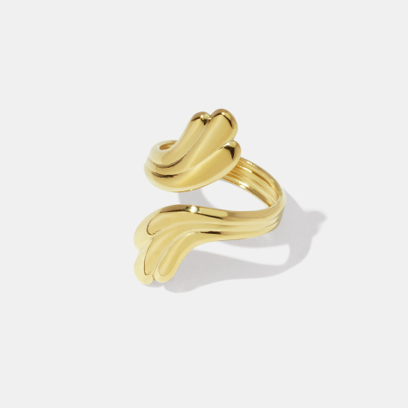 Bague minimaliste étanche en acier inoxydable de forme irrégulière 2