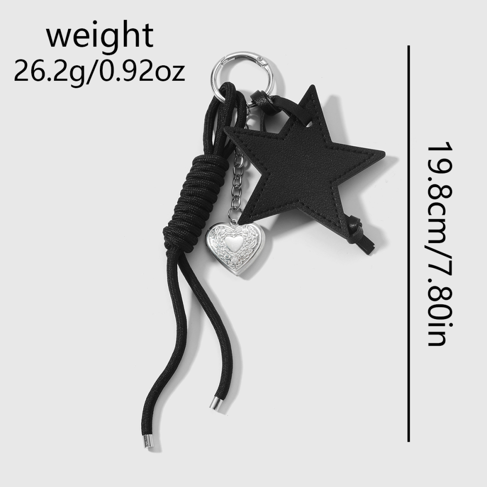 1 Pièce De Breloque De Sac Rétro En Cuir Imprimé Léopard Avec Étoile h5Image9