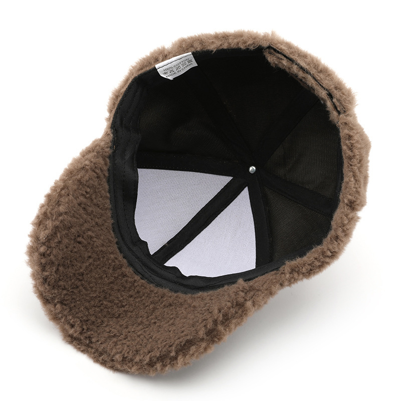 1 Casquette De Baseball Décontractée En Peluche De Couleur Unie h5Image4