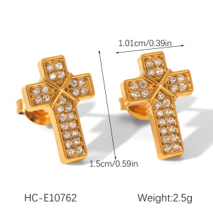 1 Paire De Boucles D'Oreilles À Tige En Acier Inoxydable Et Zircon Pour Femme h5 Image2