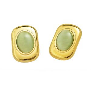 1 Paire De Boucles D'Oreilles À Tige Rectangulaires Élégantes En Acier Inoxydable Couleur Or Pour Femme h5