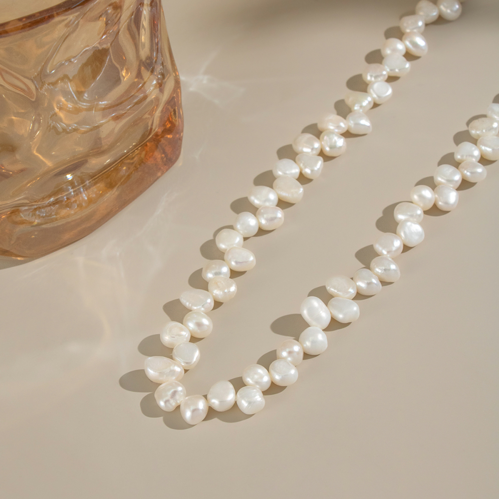 Collier De Perles De Couleur Or En Acier Inoxydable De La Série Luxurious, 1 Pièce Image3