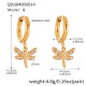 Boucles d'oreilles petites libellules dorées brillantes Image2