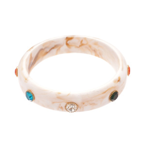 Bracelet Jonc Rétro En Acrylique Dégradé De Couleurs, 1 Pièce h5