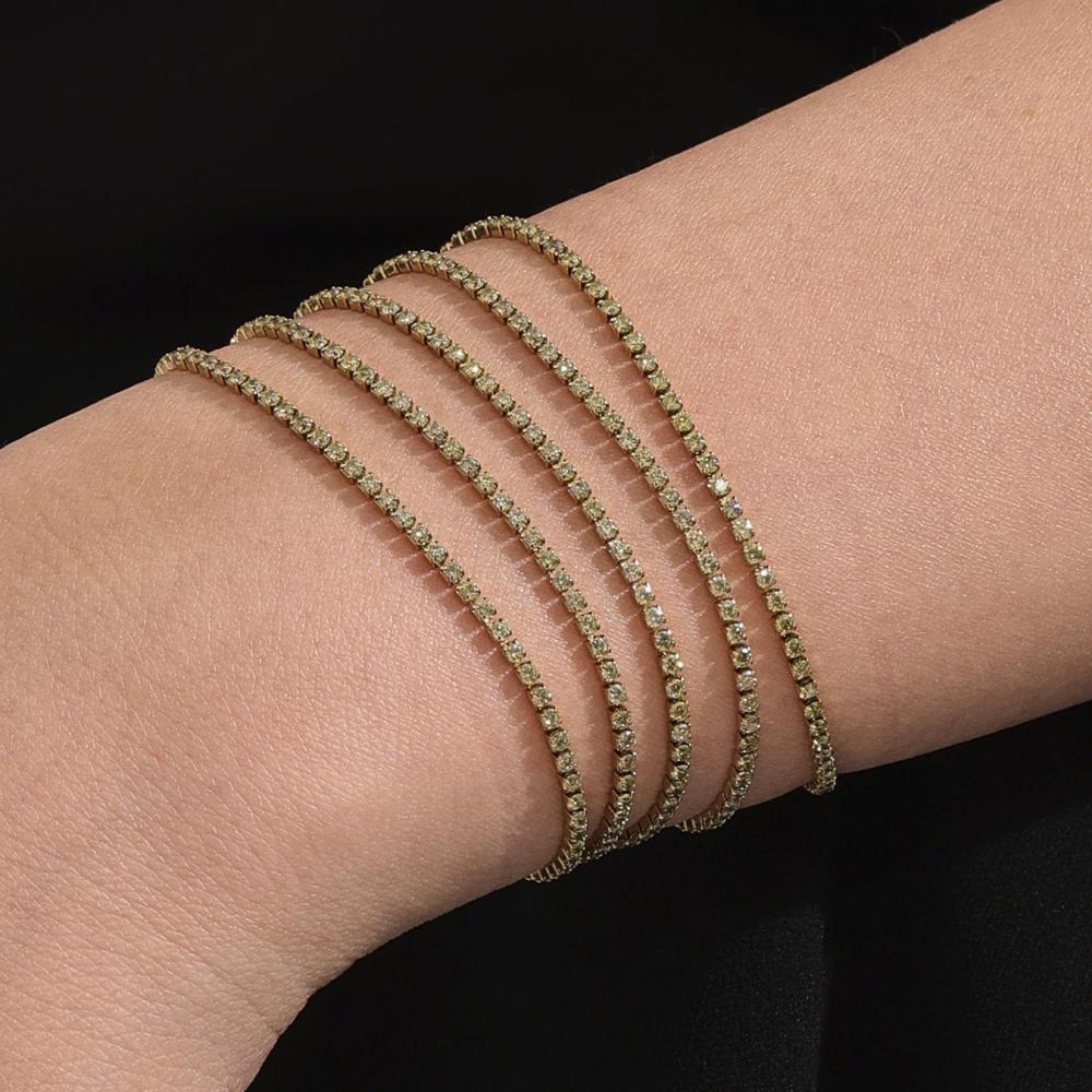 Bracelet À Maillons Pour Femme, En Acier Inoxydable Doré, Orné De Zircon, Avec Lignes Délicates (1 Pièce). Image7