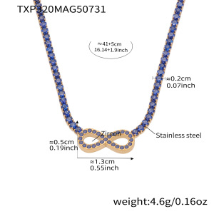 Ensembles De Bijoux Élégants Infinity En Acier Inoxydable Étanche Couleur Or Pour Femmes h5 
