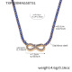 TXP320-Collier Zircon Bleu 41+5cm 
