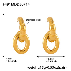 1 Paire De Boucles D'Oreilles Créoles Simples En Acier Inoxydable Étanche Couleur Or Pour Femme h5