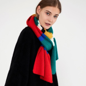 Écharpe D'Hiver Classique En Fibres Synthétiques De Couleurs Mélangées Pour Femme, 1 Pièce h5 Image4