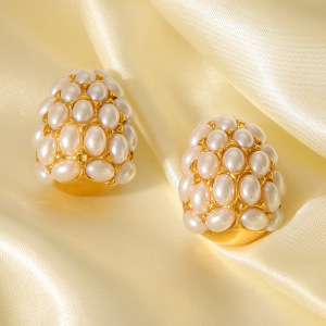 1 Paire De Boucles D'Oreilles Puces Simples Et Élégantes Pour Femme, En Acier Inoxydable Imperméable, De Forme Irrégulière. h5 Image5