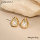 Boucles d'oreilles à tige blanches Image4