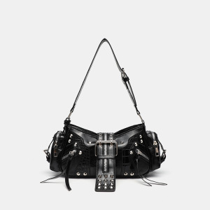 Sac À Bandoulière En Pu Pour Femme, Série Luxueuse, Rivets Punk, 1 Pièce h5 