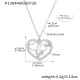 P1304-Collier cœur en acier et zircon 41+5 cm Image2