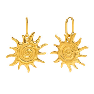 Ensembles De Bijoux Pour Femmes Classic Sun En Acier Inoxydable Étanche Couleur Or h5 
