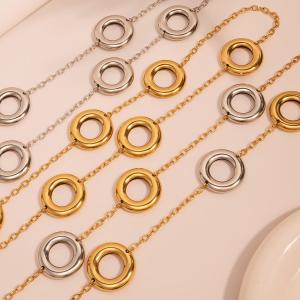 Collier Long Pour Femme, 1 Pièce, En Acier Inoxydable, Couleur Or, Simple Et Résistant À L'Eau. h5 Image5