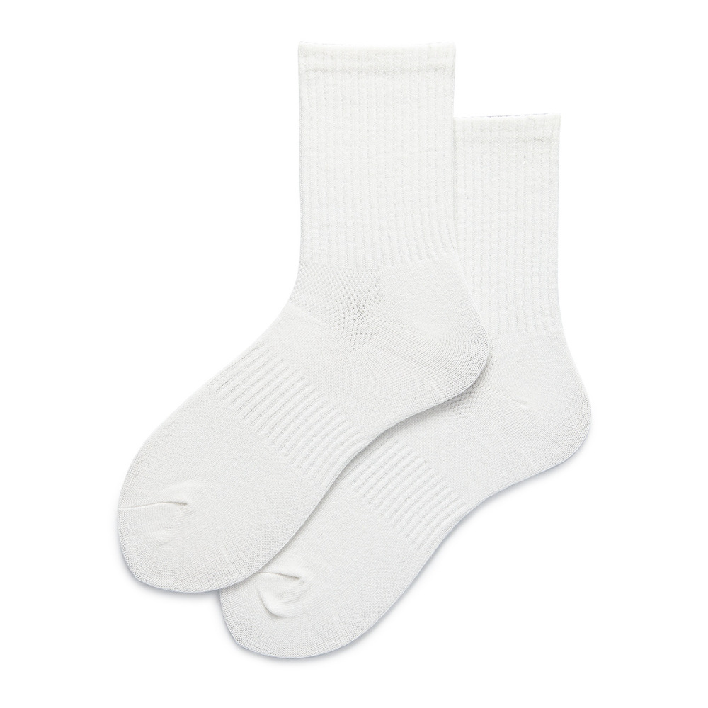Chaussettes Mi-Mollet À Rayures Verticales Pour Femme, Couleur Unie Et Douce 