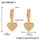 Boucles d'oreilles cœur doré en zircon Image10